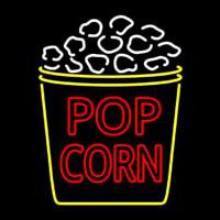 Red Pop Corn Logo Neon Skilt