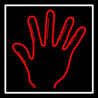 Red Psychic Palm With White Border Neon Skilt