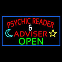 Red Psychic Reader And Advisor With Open Neon Skilt