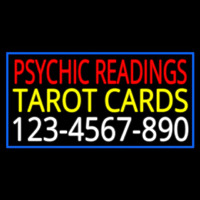 Red Psychic Readings Yellow Tarot Cards And Phone Number Neon Skilt