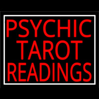 Red Psychic Tarot Readings Block Neon Skilt