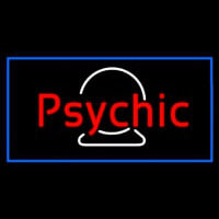 Red Psychic White Crystal Blue Border Neon Skilt