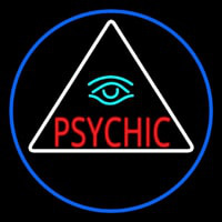 Red Psychic With Turquoise Eye Neon Skilt