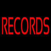 Red Records Block Neon Skilt