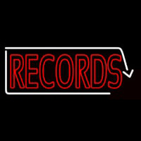 Red Records With White Arrow 2 Neon Skilt