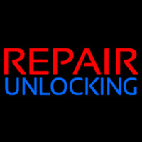 Red Repair Blue Unlocking Block Neon Skilt