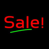 Red Sale With Green Line Neon Skilt