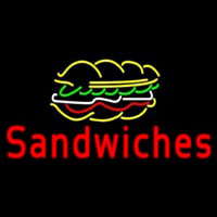 Red Sandwiches Neon Skilt