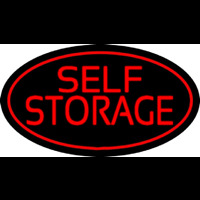 Red Self Storage Oval Neon Skilt