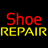 Red Shoe Yellow Repair Neon Skilt