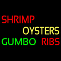 Red Shrimp Block 2 Neon Skilt