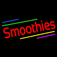 Red Smoothies With Multi Colored Lines Neon Skilt