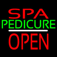 Red Spa Green Pedicure White Line Open Neon Skilt