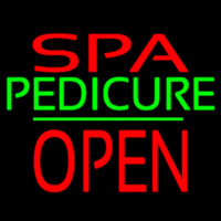 Red Spa Pedicure Block Open Neon Skilt