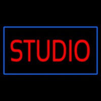 Red Studio Blue Rectangle Neon Skilt