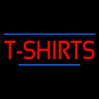 Red T Shirts Blue Lines Neon Skilt