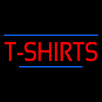 Red T Shirts Blue Lines Neon Skilt