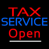 Red Ta  Blue Service Open Neon Skilt