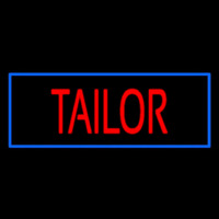 Red Tailor With Blue Border Neon Skilt