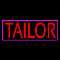 Red Tailor With Pink Border Neon Skilt