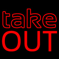 Red Take Out Neon Skilt