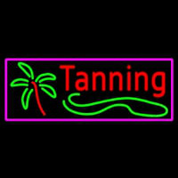 Red Tanning With Palm Tree Neon Skilt