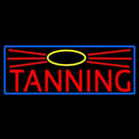 Red Tanning With Sun Logo Neon Skilt
