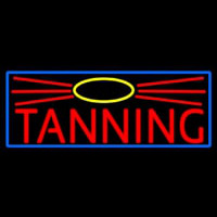 Red Tanning With Sun Logo Neon Skilt