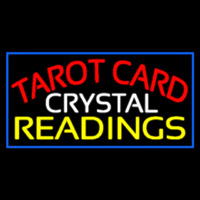 Red Tarot Card Crystal Readings Neon Skilt