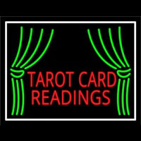 Red Tarot Card Readings With White Border Neon Skilt