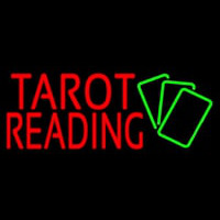 Red Tarot Reading Green Cards Neon Skilt