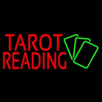 Red Tarot Reading Green Cards Neon Skilt