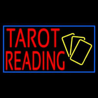 Red Tarot Reading Yellow Cards Neon Skilt