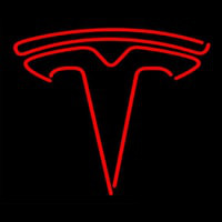 Red Tesla Logo Neon Skilt