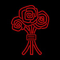 Red Three Rose Neon Skilt