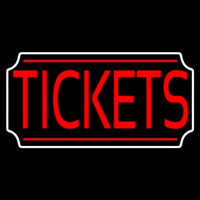 Red Tickets White Stylish Border Neon Skilt