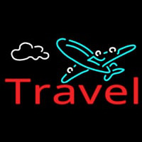 Red Travel With Logo Neon Skilt