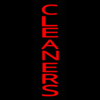 Red Vertical Cleaners Neon Skilt