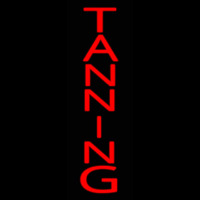 Red Vertical Tanning Neon Skilt