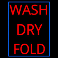 Red Wash Dry Fold Blue Border Neon Skilt