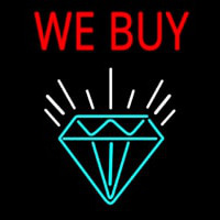 Red We Buy Diamond Logo Neon Skilt