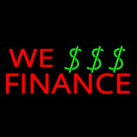 Red We Finance Dollar Logo Neon Skilt