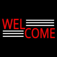 Red Welcome Neon Skilt