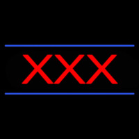 Red X X X Blue Lines Neon Skilt