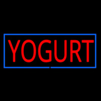 Red Yogurt With Blue Border Neon Skilt