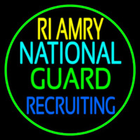 Ri Army National Guard Recruiting Neon Skilt