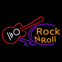 Rock And Roll Acoustic Guitar 1 Neon Skilt