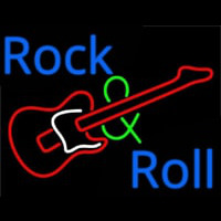 Rock And Roll With Guitar  Neon Skilt
