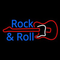 Rock And Roll With Guitar 2 Neon Skilt