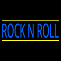 Rock N Roll Block Blue Border 2 Neon Skilt